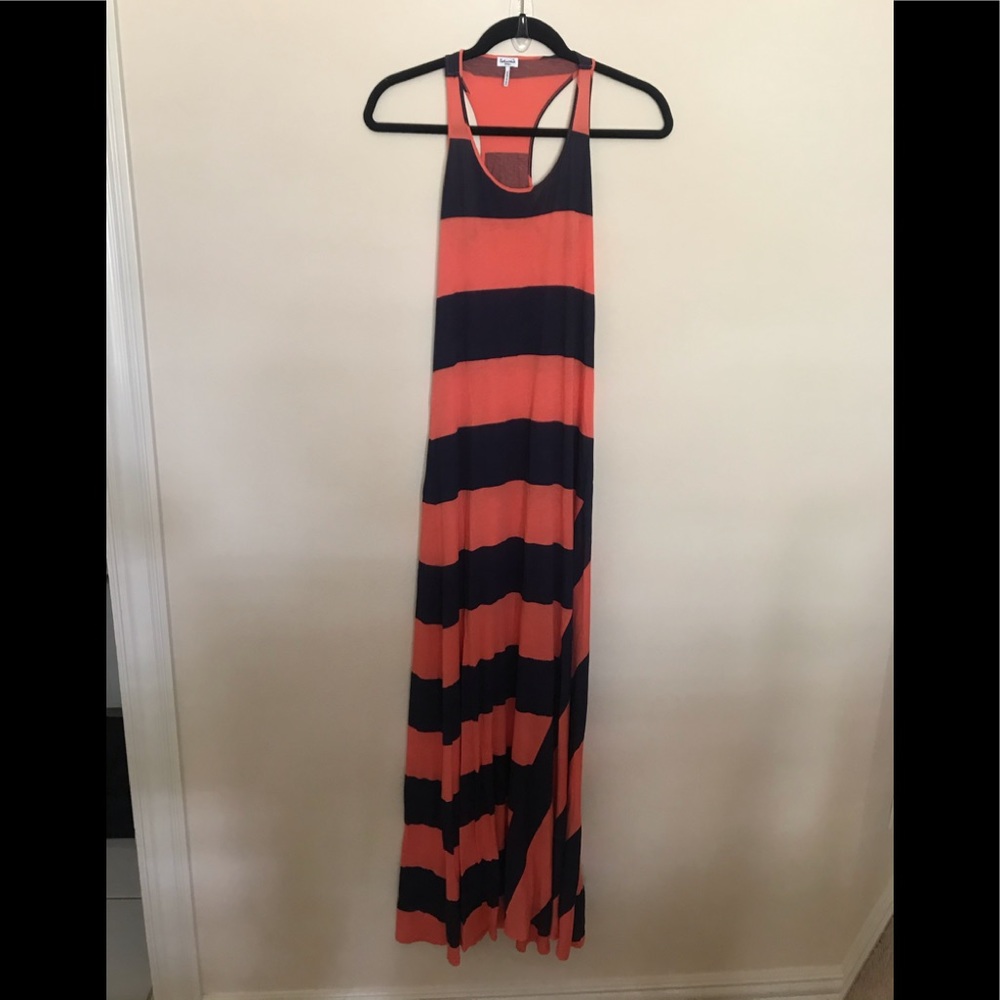 Stripped racerback tank maxi dress